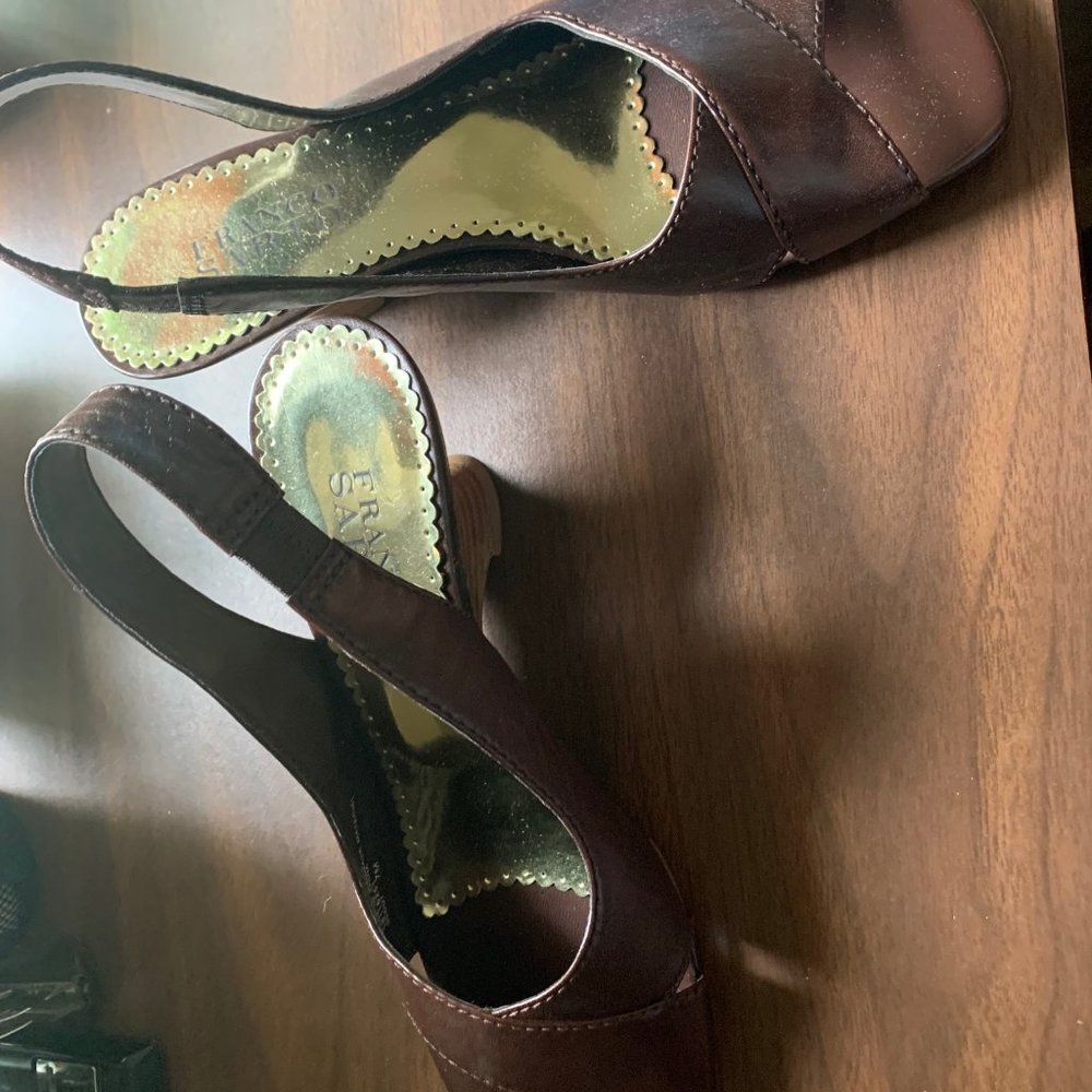 Franco Sarto - Ladies 7M NEW - Brown Leather Open Toed Espadrilles